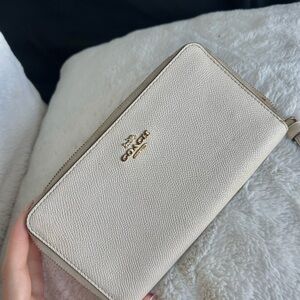 Coach Beige Textured Wallet